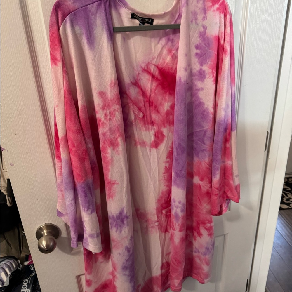 Tie-Dye Kimono Cardigan